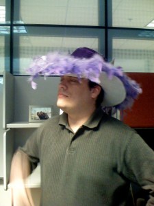 One of my former AOL colleagues styling in one of my hats