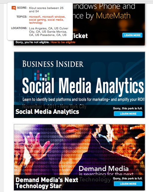 Klout Perks Eligibility