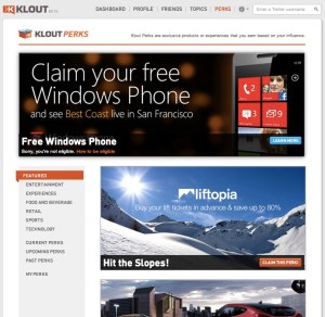 Klout Perks